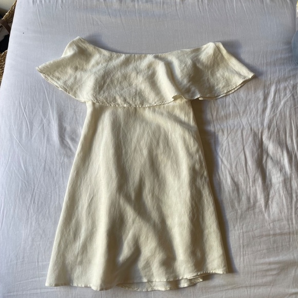 Off-Shoulder White Dress linen cotton - Picture 11 of 13